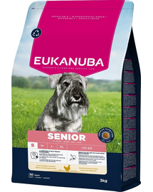 EUKANUBA Senior Small Breeds Chicken 3 kg száraz táp idős kis testű kutyáknak friss csirkével