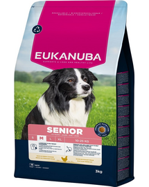 EUKANUBA Senior Medium Breeds Chicken 3 kg száraz táp idősebb közepes testű kutyáknak friss csirkével