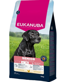 EUKANUBA Senior Large Breeds Chicken 15 kg száraz táp idősebb nagytestű kutyák számára friss csirkével