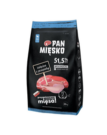 PAN MIĘSKO Borjúhús fürjtojással kölyökkutyáknak L 20 kg