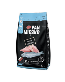 PAN MIĘSKO Lazacos csirkés száraztáp macskáknak S 5 kg
