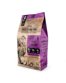 WIEJSKA ZAGRODA Pulyka almával kutyák számára készült száraz táp M 2 kg