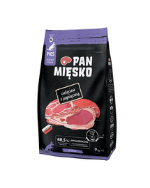 PAN MIĘSKO Borjúhús bárányhússal idősebb kutyák számára M 9 kg
