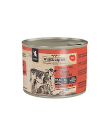 WIEJSKA ZAGRODA Nyúl borjúhússal nedves kaja kiscicák számára 200 g