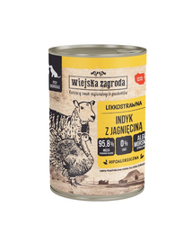 WIEJSKA ZAGRODA Pulyka bárányhússal nedves kutyaeledel 400 g