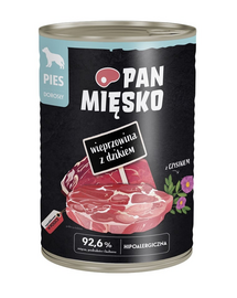PAN MIĘSKO Sertés vadmalom nedves táplálék kutyák számára 400 g