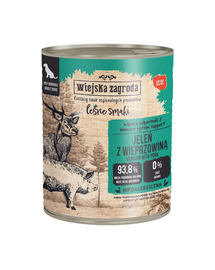 WIEJSKA ZAGRODA Erdő ízei Szarvas sertéshússal nedves kutyaeledel 800 g