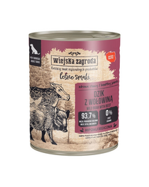 WIEJSKA ZAGRODA Erdő ízei Vaddisznó marhahússal nedves kutyatáp 800 g
