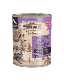 WIEJSKA ZAGRODA Erdő ízei Szarvas tojással nedves kutyaeledel 800 g