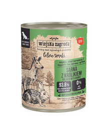 WIEJSKA ZAGRODA Erdő ízei Szarvas nyúllal nedves kutyaeledel 800 g