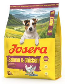JOSERA Mini Adult Salmon and Chicken 900g gluténmentes eledel kis testű kutyáknak szószban