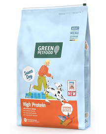 GREEN PETFOOD InsectDog with Salmon High Protein 7,5kg rovarfehérjével és lazaccal aktív kutyák számára