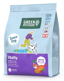 GREEN PETFOOD InsectDog with Duck Vitality 900g rovarfehérjével és kacsával felnőtt kutyák számára