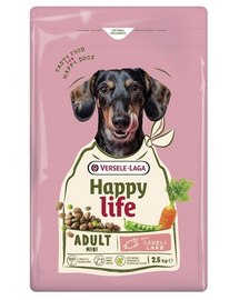 VERSELE-LAGA Happy Life Adult Mini with Lamb 2,5kg kutyatáp kistestű kutyáknak báránnyal