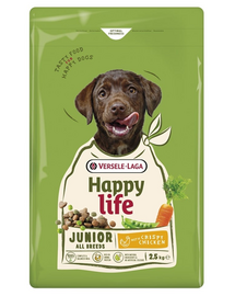 VERSELE-LAGA Happy Life Junior with Chicken 2,5kg kutyatáp kölyökkutyák és fiatal kutyák számára csirkével