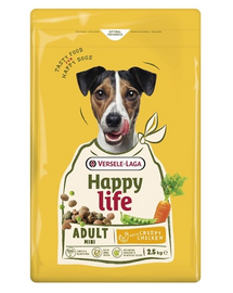 VERSELE-LAGA Happy Life Adult Mini with Chicken 2,5kg kutyáknak csirkehússal