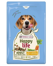 VERSELE-LAGA Happy Life Adult Light with Chicken 2,5kg kutyáknak készült túlsúlyos kutyák számára csirkehússal