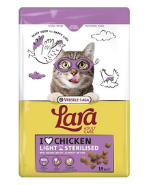 VERSELE-LAGA Lara Adult Light Sterilized 1,9 kg macskaeledel ivartalanított macskáknak