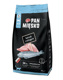PAN MIĘSKO Csirke pisztránggal macskáknak ropogós S 1,6 kg