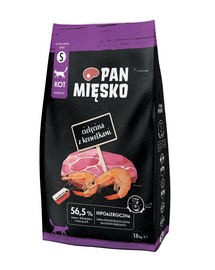 PAN MIĘSKO Borjúhús garnélával macskáknak S 1,6 kg