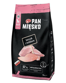 PAN MIĘSKO Csirke nyúllal kölyökkutyáknak XS 1,6 kg