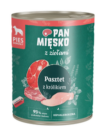 PAN MIÉSKO fűszerekkel Nyúlpástétom kutyáknak 800 g