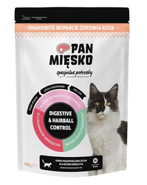 PAN MIĘSKO Különleges igények Digestive & Hairball Control macskák számára 800 g