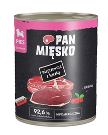 PAN MIĘSKO Kacsa és sertés nedves eledel kölyökkutyák számára 800 g