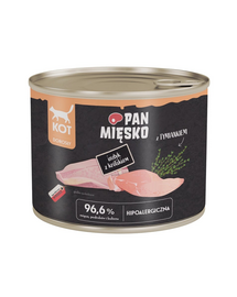 PAN MIĘSKO Pulyka nyúllal nedves macskaeledel 200 g