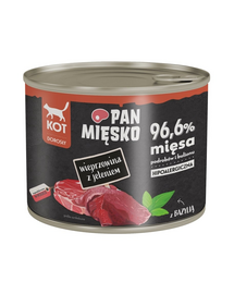 PAN MIĘSKO Vaddisznó szarvas hússal nedves macskaeledel 200 g