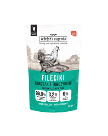 WIEJSKA ZAGRODA Csirkés és tonhalas filézett nedves macskaeledel 85 g