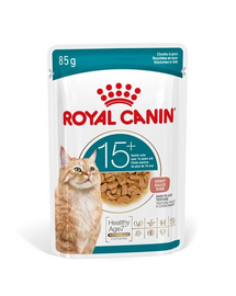 ROYAL CANIN Ageing 15+ Gravy 12x85 g darabok szószban 15 évesnél idősebb macskák számára