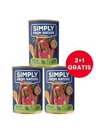 SIMPLY FROM NATURE Nedves kutyaeledel Szarvashússal és hajdinával 400 g (2+1 INGYEN)