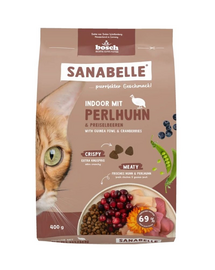 SANABELLE Indoor Perliczka 400 g zárt macskák számára