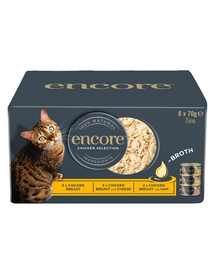 ENCORE Cat Chicken Selection in Broth Multipak 8x70 g mix ízek csirkével húslevelben