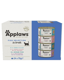 APPLAWS Cat Adult Fish Selection Multipak in Broth 24x70 g halas ízek keveréke levesben