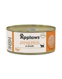 APPLAWS Cat Adult Chicken with Tuna in Broth csirke mellehús tonhal filével húslevelben 70 g