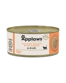 APPLAWS Cat Adult Chicken with Prawn in Broth csirke mellehús garnélával levesben 70 g