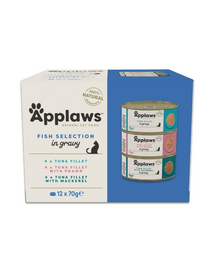 APPLAWS Cat Adult Fish Selection Multipak in Gravy 12x70 g mix ízek halas szószban