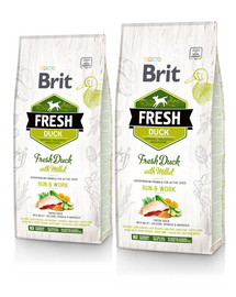 BRIT Fresh duck with millet active run & work 24 kg (2 x 12 kg)