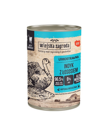 WIEJSKA ZAGRODA Pulyka lazaccal nedves eledel macskák számára 400 g