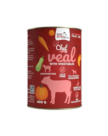 Chef Monoprotein Cielęcina z warzywami 400 g mokra karma dla psów