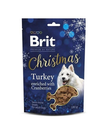 BRIT Premium By Nature Dog Christmas Semi-moist Snack Turkey 180g félpuha jutalom kutyáknak pulykával és áfonyával