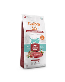 CALIBRA Dog Life Junior Small Medium Fresh Beef 12 kg marhahússal fiatal kis- és közepes testű kutyáknak
