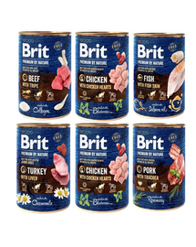 BRIT Premium by Nature Mix smaków 6x400 g naturalna karma dla psa