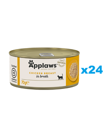 APPLAWS Cat Adult Chicken Breast in Broth pierś z kurczaka w bulionie 24x70 g