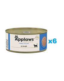 APPLAWS Cat Adult Tuna Fillet in Broth filet z tuńczyka w bulionie 6x70 g