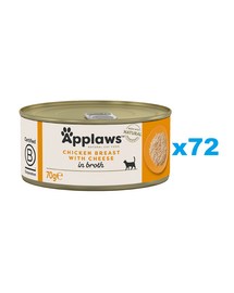APPLAWS Cat Adult Chicken Breast with Cheese in Broth pierś z kurczaka z serem w bulionie 72x70 g