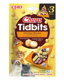 INABA Cat Churu Tidbits Chicken Recipe 3x12g puha és krémes csirkés és lazacos falatok macskáknak