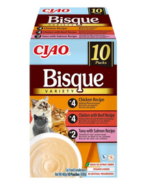 INABA Cat Ciao Bisque Variety 10x40g Krémleves válogatás macskáknak